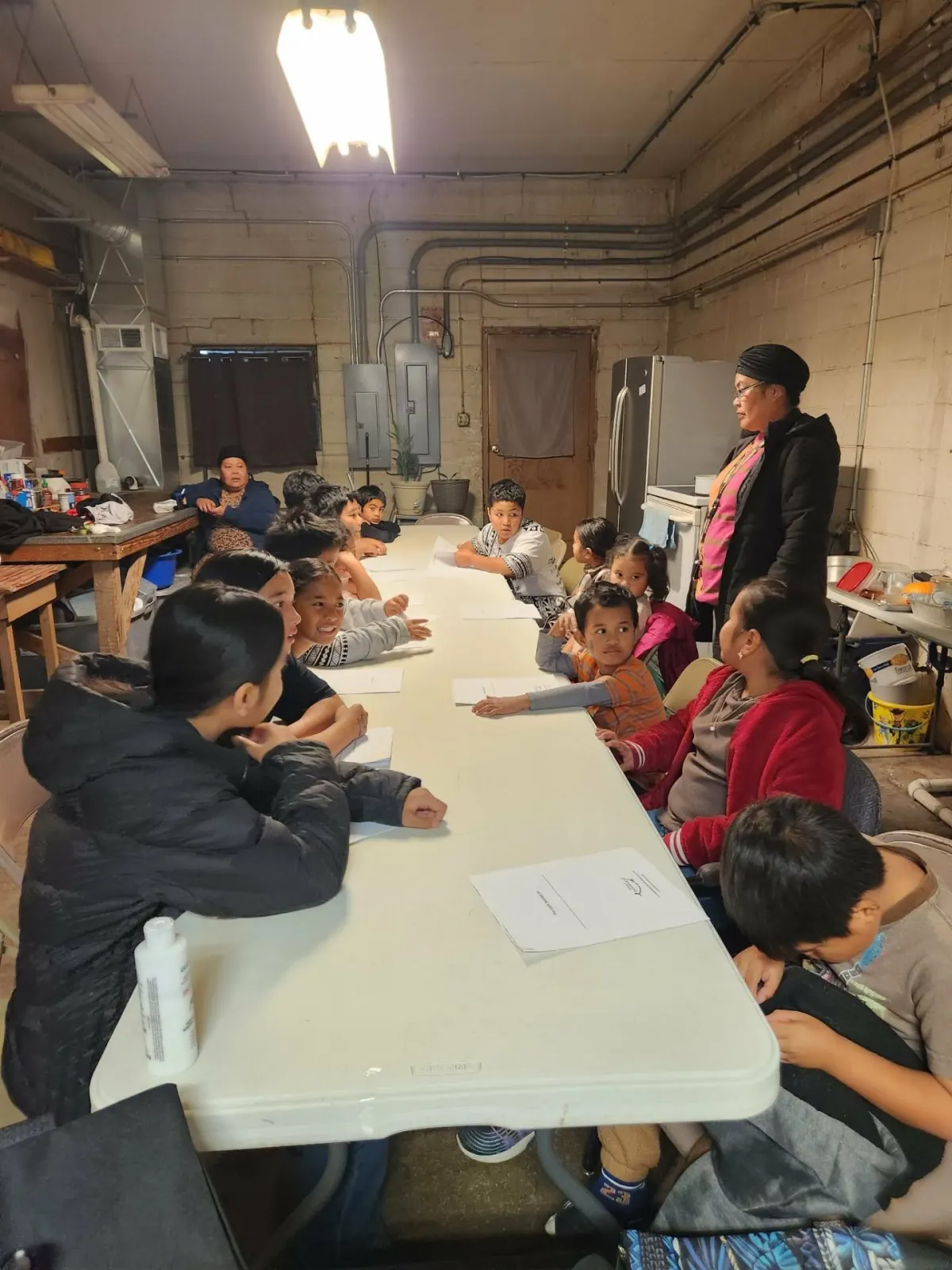 Community educator leading a dental hygiene session